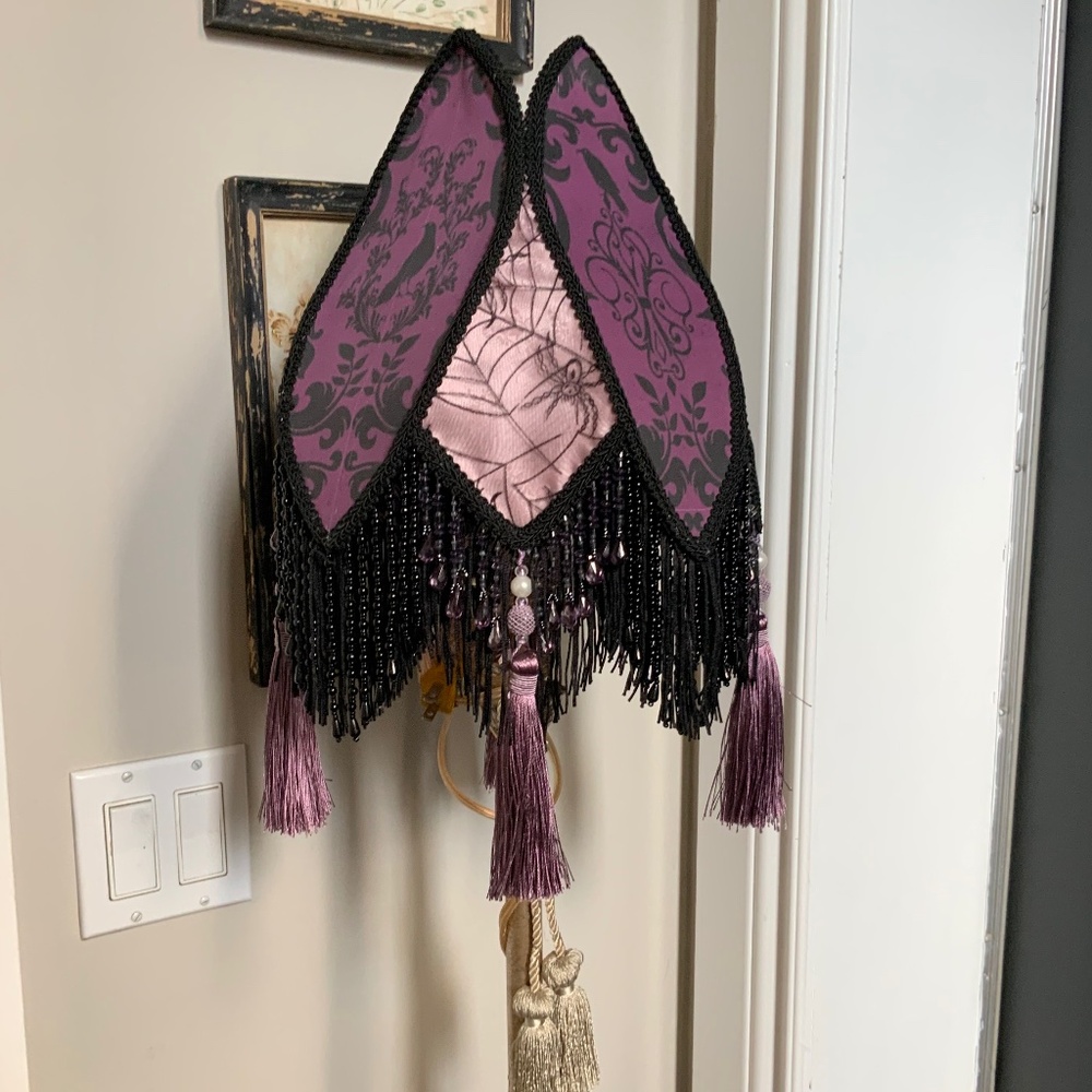 Custom handmade, hand sewn gothic Victorian lampshade